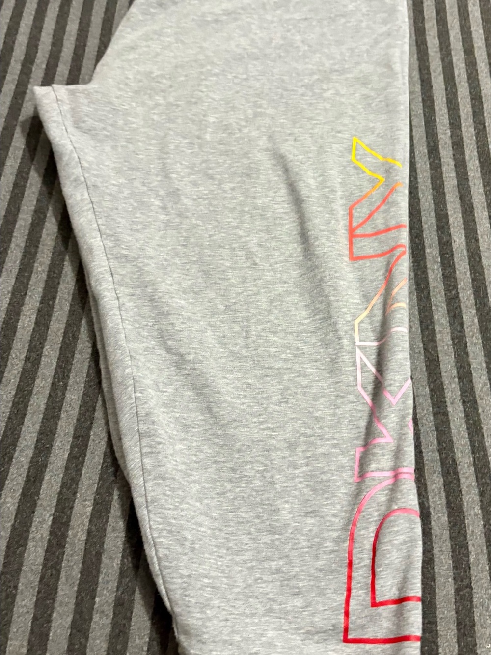 DKNY Light Gray Ankle Sweatpants with Multicolor Logo Accent